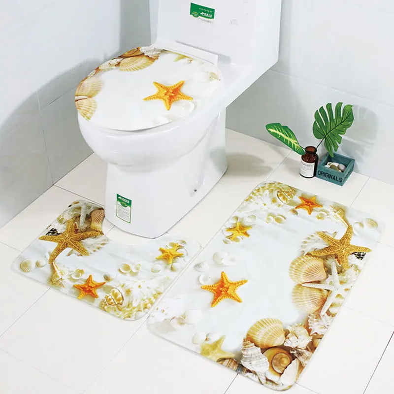 Zeegle BANDEA Maillot De Bain 3 шт. коврик для ванной комнаты Набор Non slip Туалет коврики Ванная