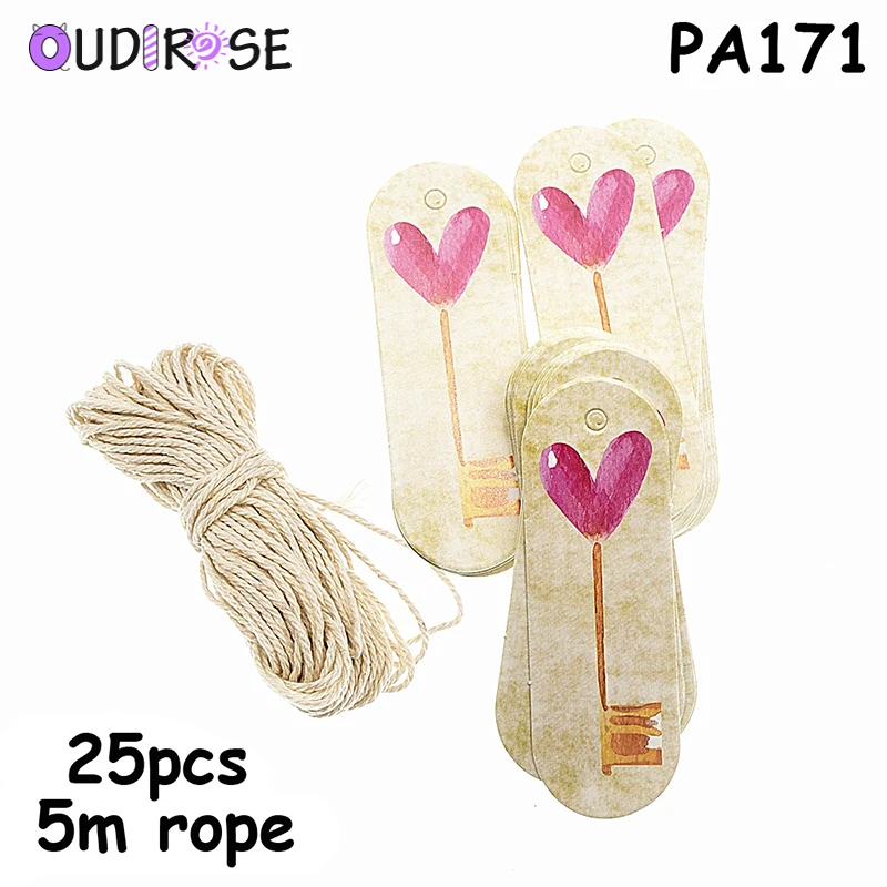 OUDIROSE 25 шт. бумага с Фламинго этикетка пеньковая веревка DIY ремесла украшение для