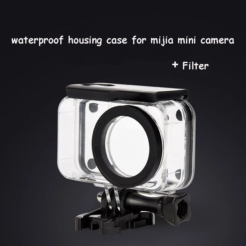 Подводный 40 м водонепроницаемый корпус чехол для xiaomi Mijia 4 k Mini camera UV/CPL/красный/желтый/фиолетовый цветные фильтры для mijia mini