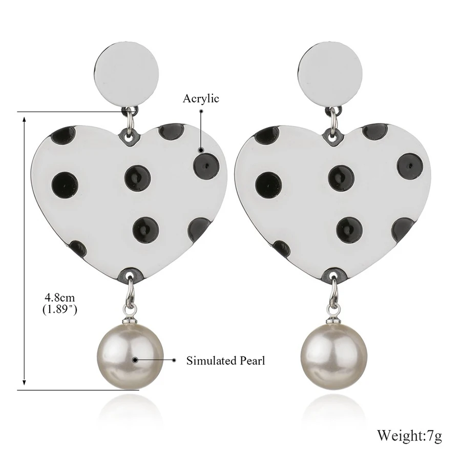 Asach Гипербола пятно в полоску с сердцем персикового цвета кулон серьги Висячие