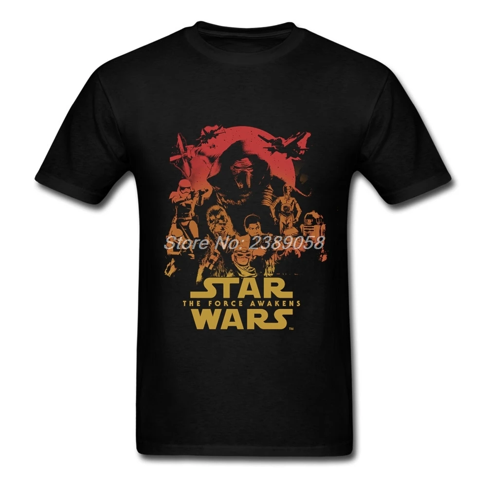 Футболка Star Wars для мужчин Пробуждение силы Звездные войны логотип футболка на