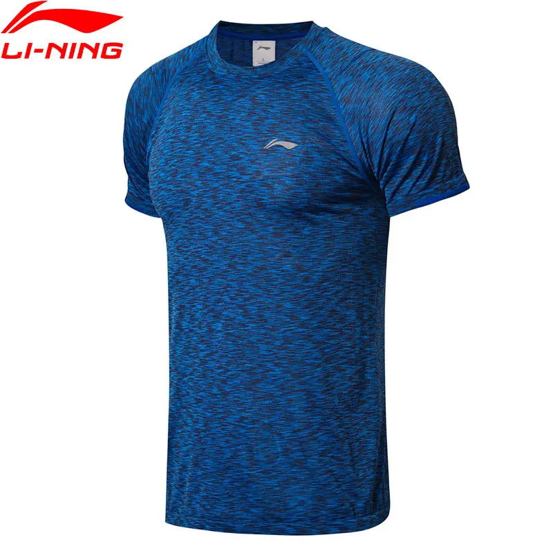 Li-Ning мужские футболки для бега дышащие полиэстер тонкая подкладка спортивные