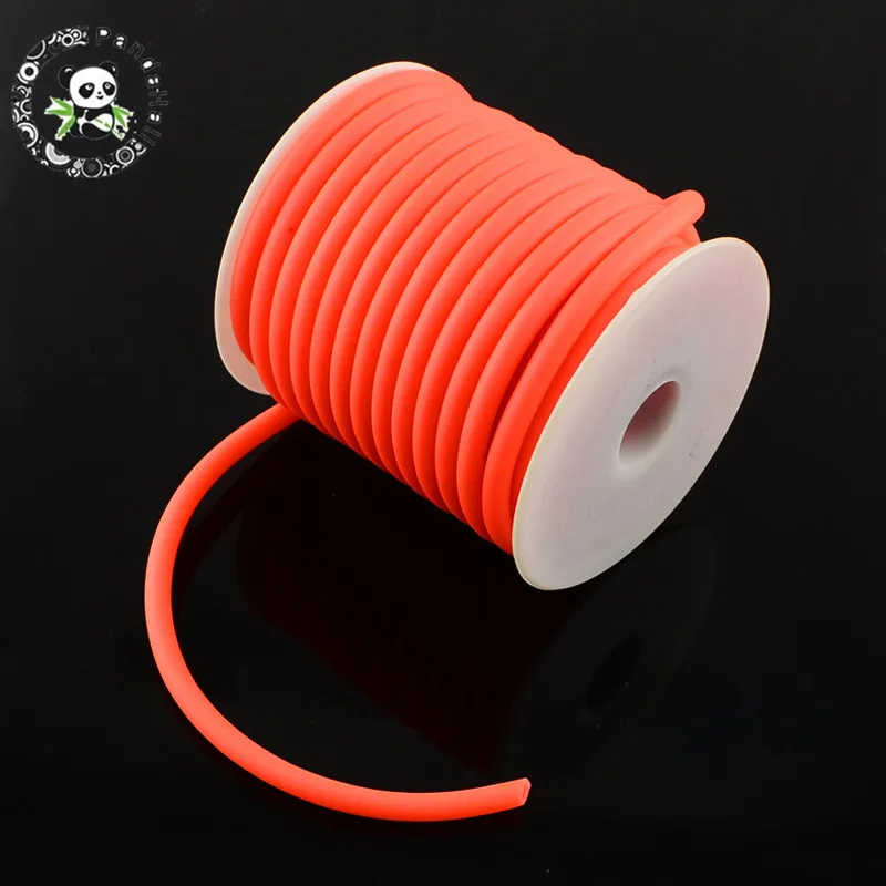 Orange Red 5 мм Pandahall силиконовый шнур 7 цветов нить проволока для изготовления ювелирных изделий полый обернутый вокруг белого пластика Катушка Шнур около 10 м/рулон - Цвет: Orange Red