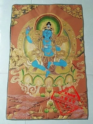

Antique Brocade Embroidery Painting Vajra Voldemort Bodhisattva Portrait