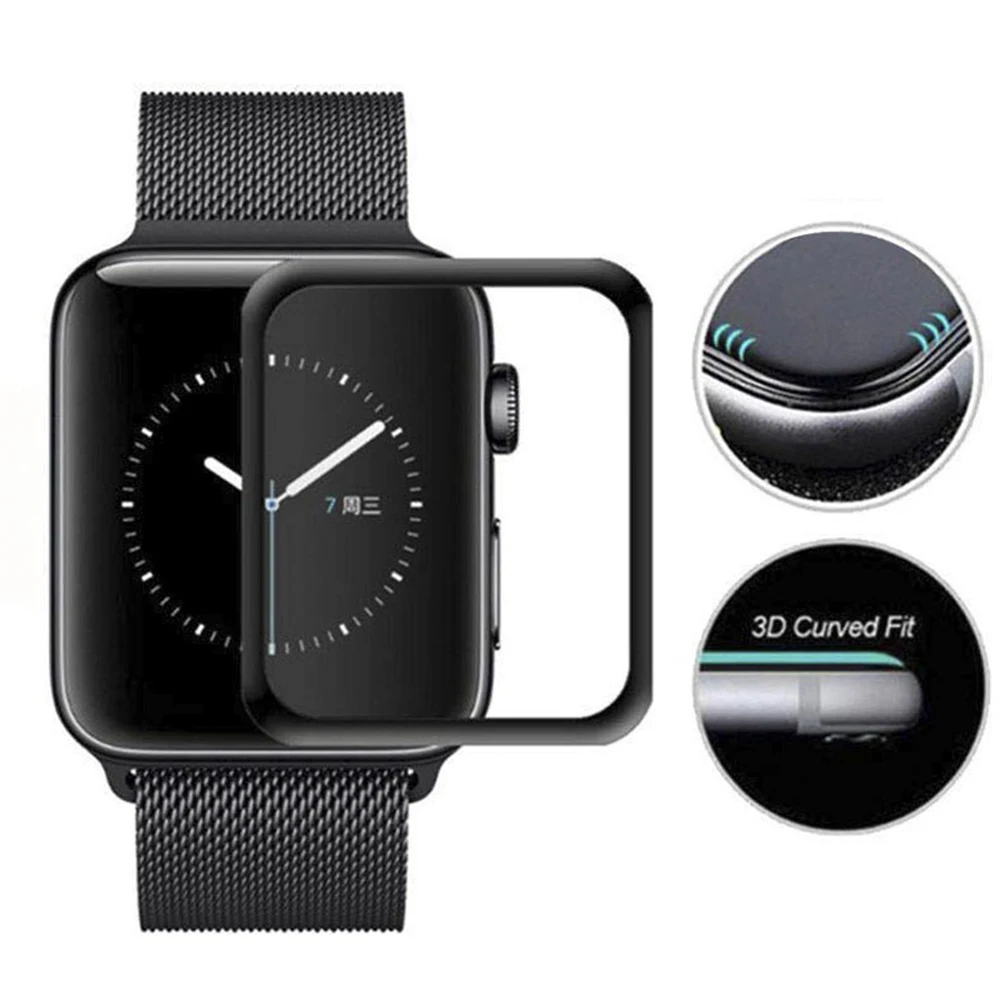 Закаленное стекло для Apple Watch 6 se 5 4 40 мм 44 полное покрытие изогнутое защитное 3D iwatch