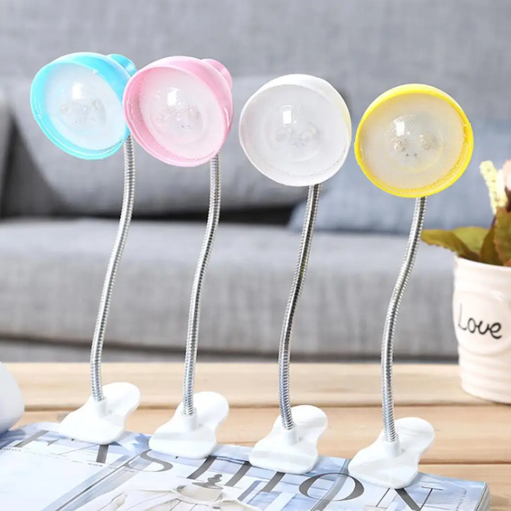 Светодиодный настольный светильник с зажимом для защиты глаз белый розовый