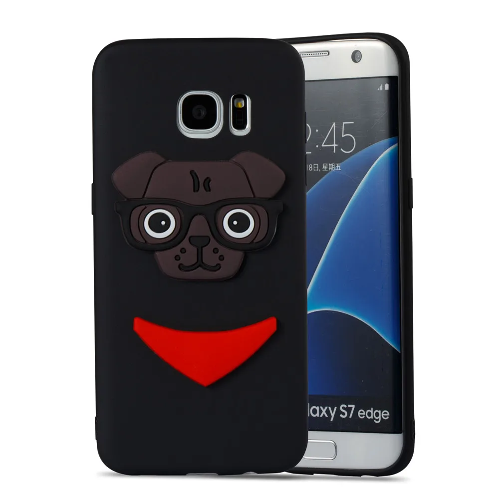 Lovely Cute Dog Cartoon TPU Case For Samsung Galaxy S7 Edge Back Cover Soft Silicone Protective Coque |