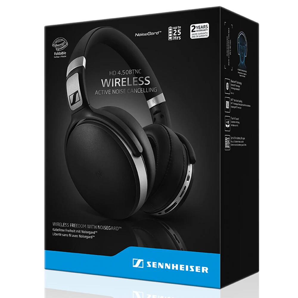 Беспроводные bluetooth-наушники Sennheiser HD 4,50 BTNC Hi-Fi наушники с шумоподавлением Apt-X Bluetooth 4,0 NFC соединение