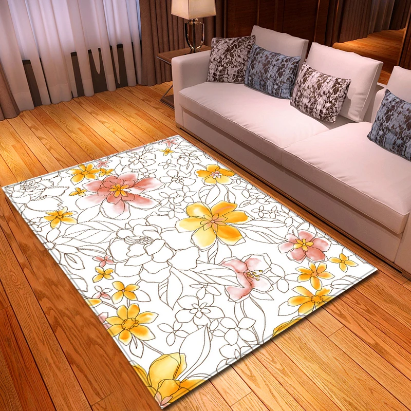 3D ковер в скандинавском стиле с цветами Мультяшные животные для спальни детский