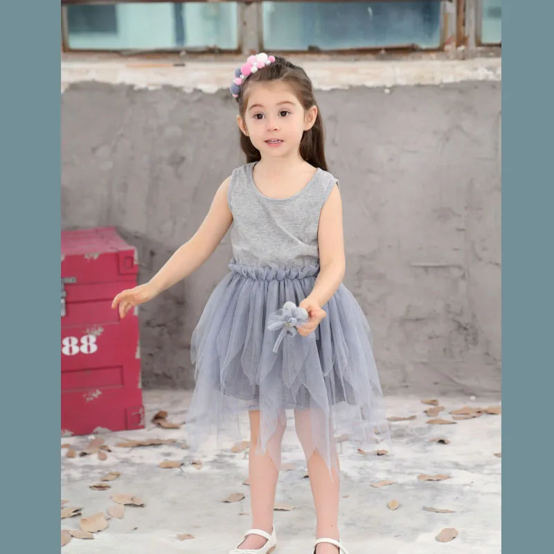 Свадебные платья для маленьких девочек Летняя Детская мода необычное Сетчатое