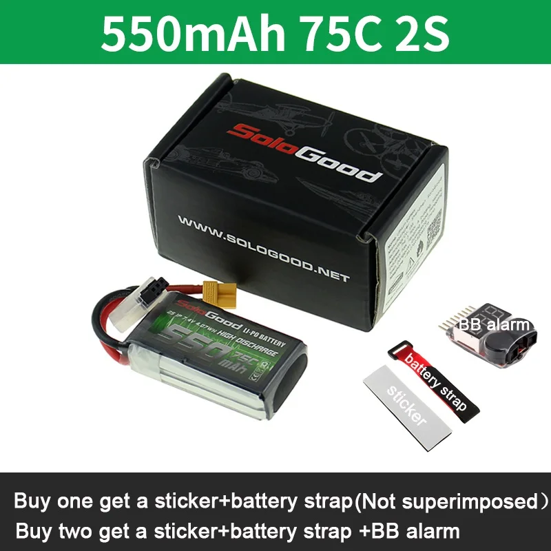 SoloGood Lipo батареи Li-Po батарея 2S 3S 4S 6S 550mAh 1150mAh 1500mAh 3200mAh 75C 100C RC с неподвижным крылом вертолет гоночный Дрон - Цвет: 550mah 75C 2S