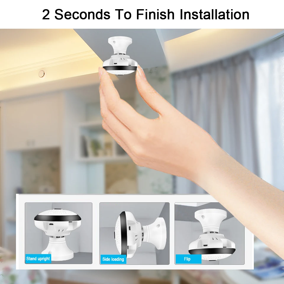 Hamrotte Wifi камера 360 градусов 3D VR панорамная HD 1080P Беспроводная ip детский монитор