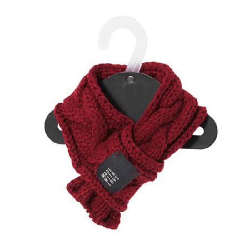 Теплый зимний шарф для собак вязаный плотный шаль воротник Рождественский кошек