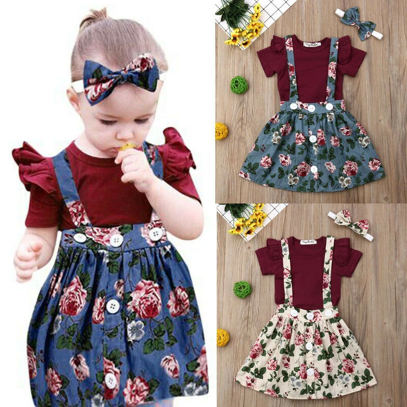 Комплект одежды для новорожденных девочек боди с короткими рукавами и цветочной