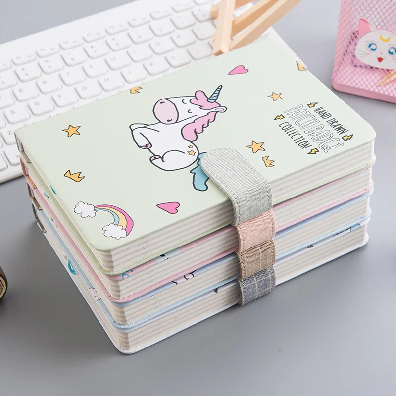 Kawaii милый единорог узор твердый переплет школьник корейский журнал планировщик