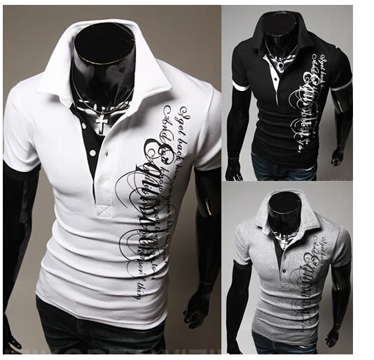 Новые мужские поло с коротким рукавом печати Camisa пуговицы "Поло" Повседневная однотонная плюс размер тонкая рубашка-поло, M/L/XL/XXL/XXXL