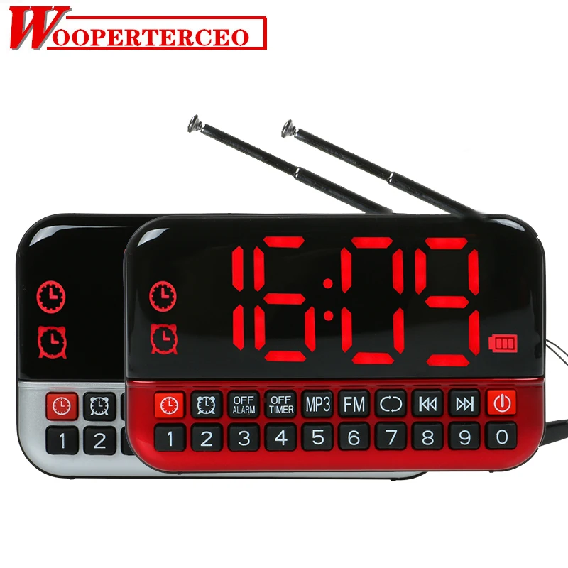 WOOPERTERCEO мини FM радио Динамик цифровой светодиодный Дисплей s Поддержка наушники TF