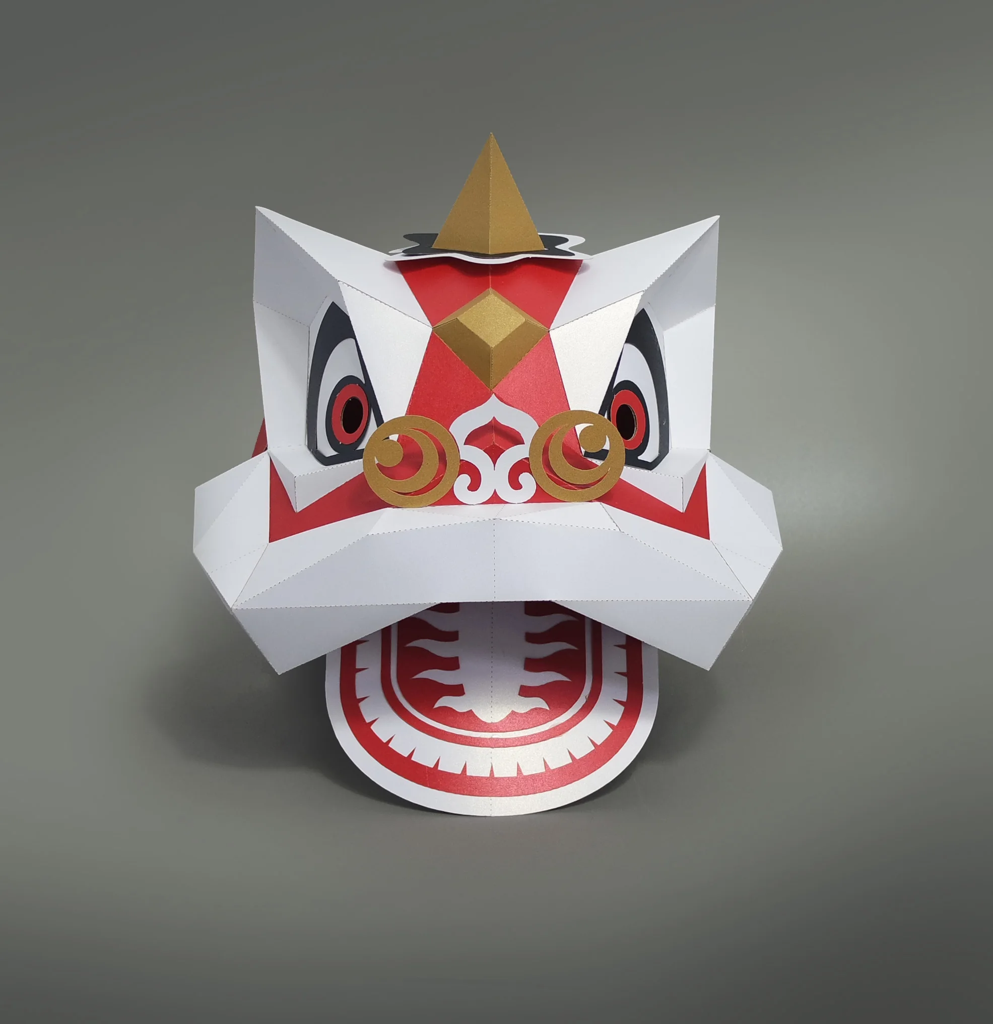 

3D Paper Mask Fashion Lion Dance Animal Costume Cosplay DIY Paper Craft Model Mask Christmas Halloween Prom Party Gift