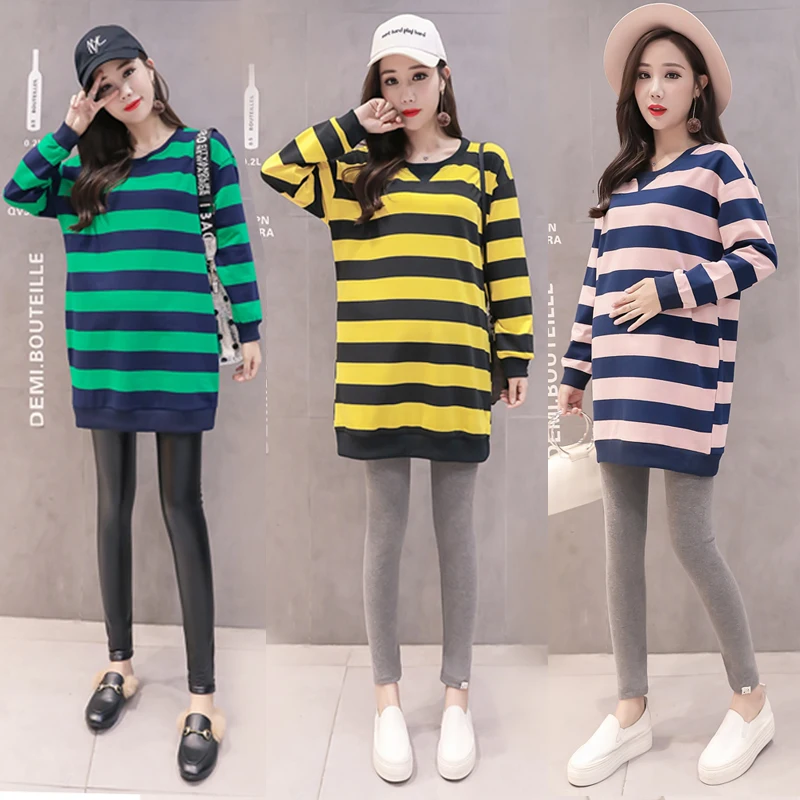 2018 Autumn Korean Fashion Maternity Shirts Long Sleeve Clothes for Pregnant Women Elegant Pregnancy Tops Lovely Printed Cotton | Мать и