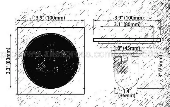 Слив для душа 10*10 см пола ванная комната слив масло втирают Бронзовый квадратный