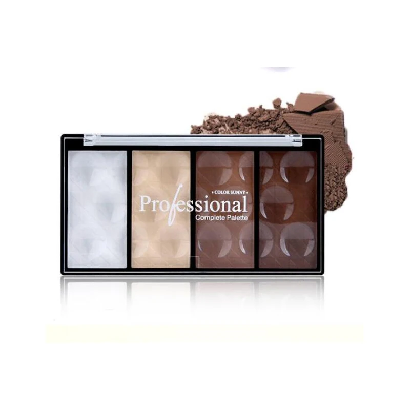 New Professional 4 Colors Concealer bronze Camouflage Makeup Neutral Palette Primer Contour Facial Shadow Highlighter V Face | Красота и