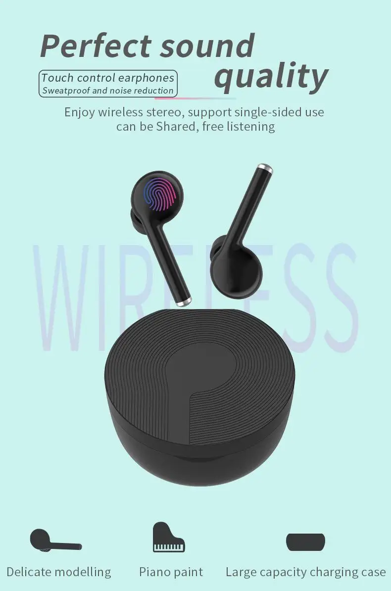 TW40 TWS Беспроводные Bluetooth 5,0 наушники стерео HiFi звуковая гарнитура наушники со встроенным HD микрофоном Siri сенсорное управление PK i20