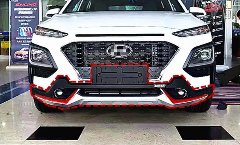 JIOYNG ABS хромированные автомобильные передние+ задние защитные бамперы, защитные опорные пластины, подходят для hyundai ENCINO KONA