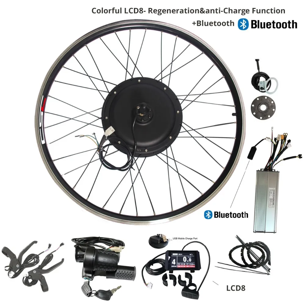 Фара для электровелосипеда в Conversion Kit 20-29 дюймовым 700C преобразователя для электрического велосипеда с сертификатом ce комплект 48V 1000W 1500W 36V 250W 500W Передняя, Задняя Ступица мотор для центрального движения колеса