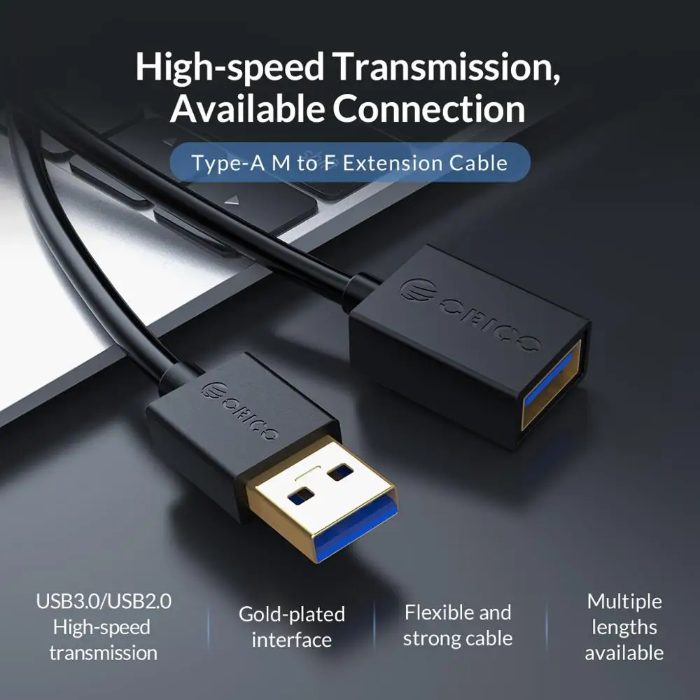 Удлинительный кабель ORICO USB Type A USB3.0 удлинитель с разъемом Папа мама для быстрой