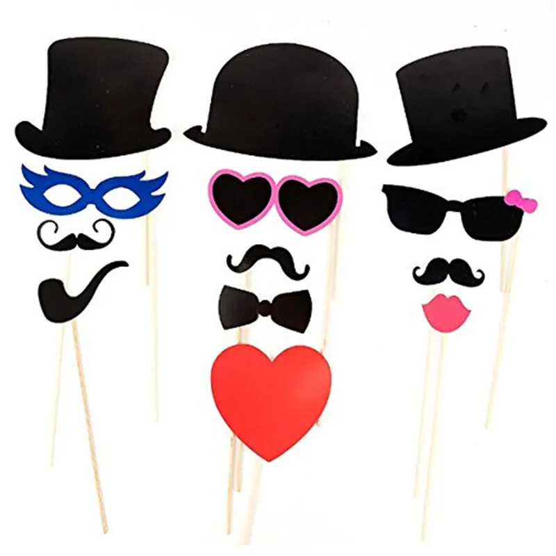 44 шт./Партия Красочные Веселые шляпы для борода и губы реквизит фотографий
