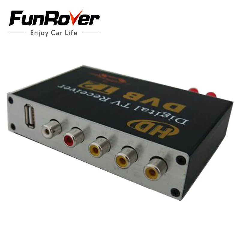 FUNROVER 12 В черный цифровой ТВ приемник автомобильный Dvb-t2 Dvbt2 для тюнер dvd Mpeg4 для России Таиланд Европа dvd