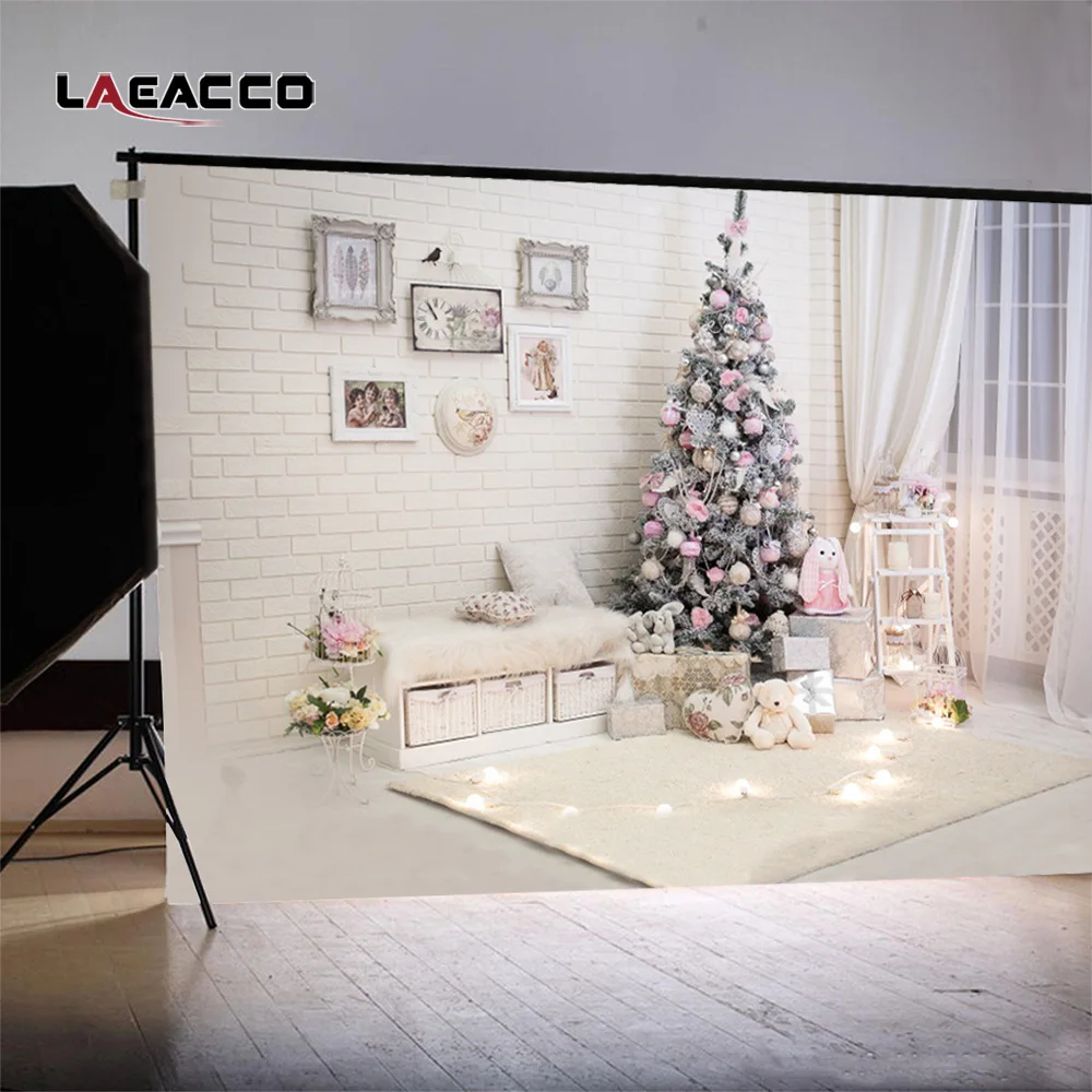 Laeacco Новогодняя Рождественская елка интерьерный пейзаж детская фотография фоны