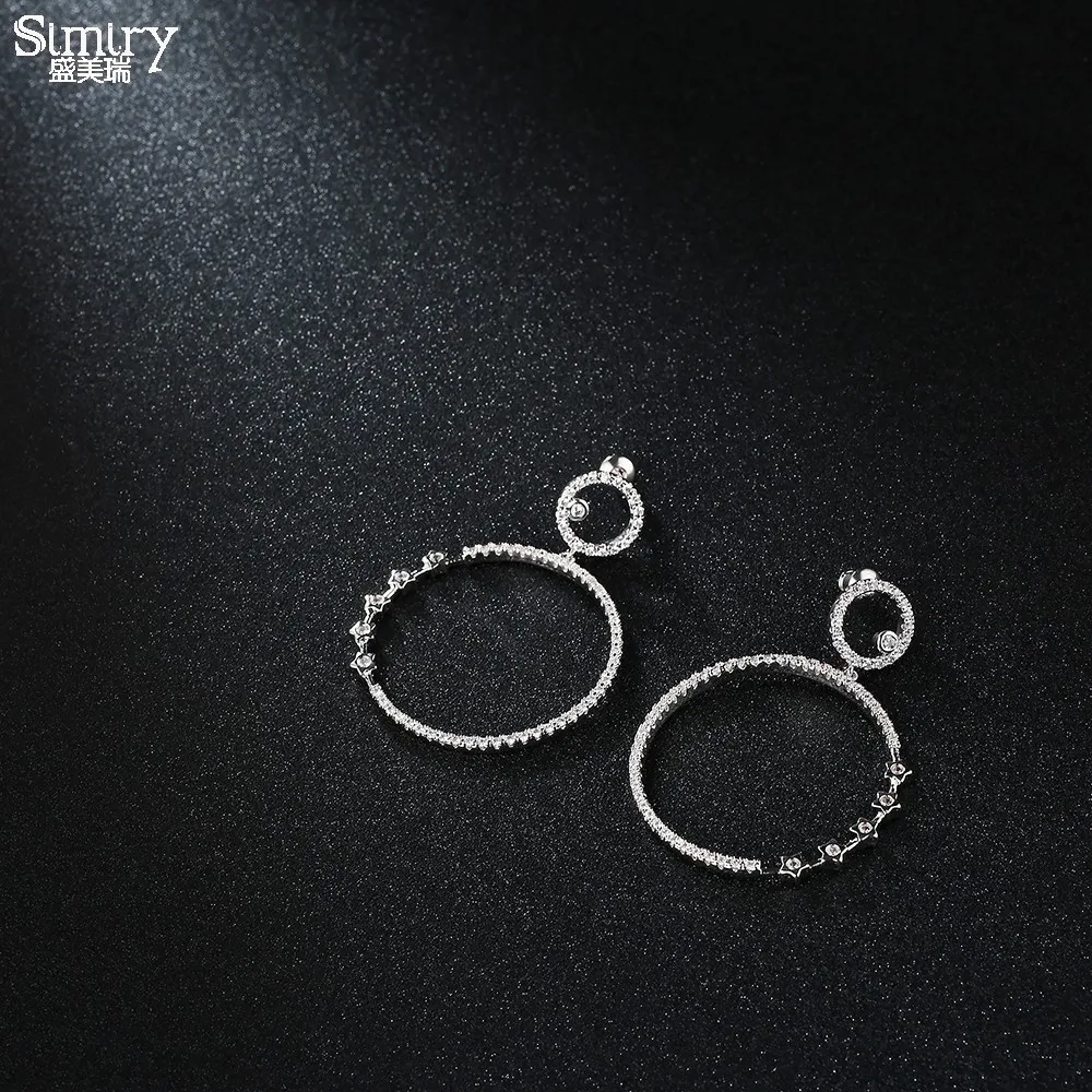 Женские серьги-кольца SIMIRY роскошные серьги из стерлингового серебра S925 пробы с