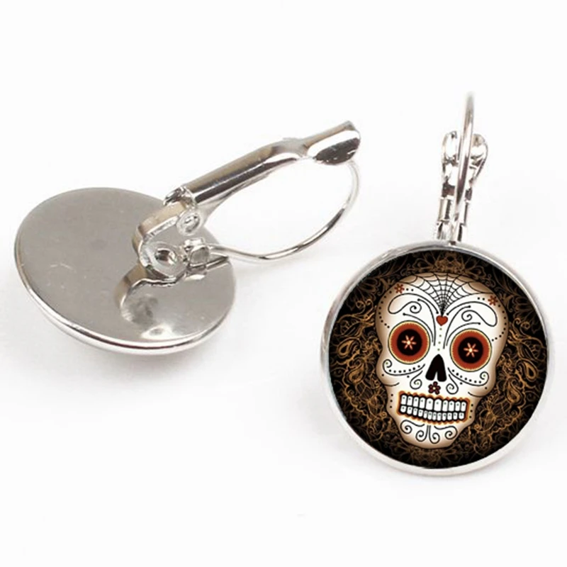 Женские серьги в виде черепа разноцветные украшения мексиканском стиле для дня