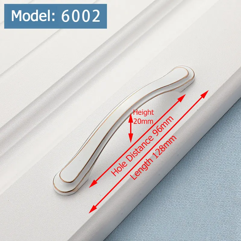 Handle-6002-96 KAK цвета слоновой кости для кухонного шкафа ручки Европейский стиль двери шкафа ручки для выдвижных ящиков мода солидная мебель металлическая ручка - Цвет: Handle-6002-96