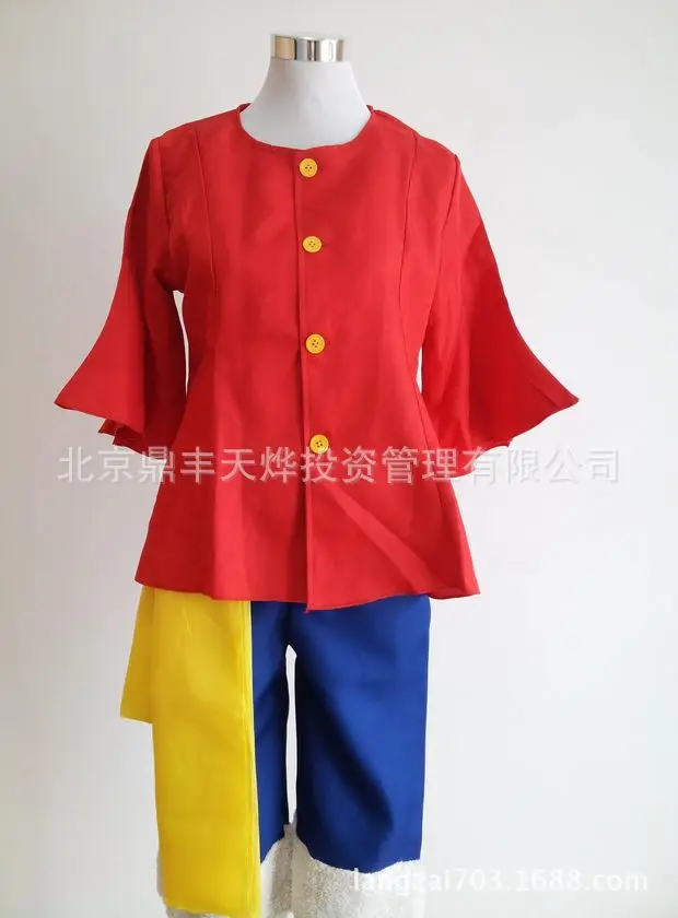 Цельная обезьянка D. Костюм для косплея Luffy рубашка штаны парик обувь летний