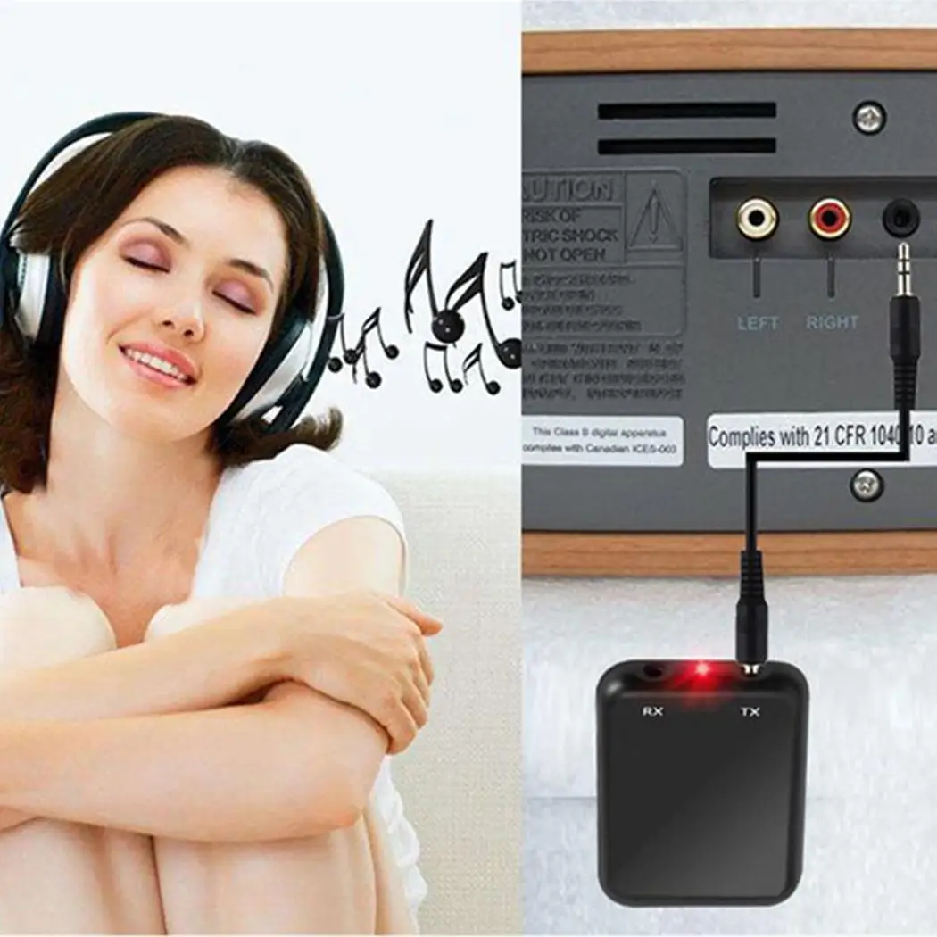 Портативный Bluetooth передатчик для ТВ Беспроводной аудио адаптер подключенный к 3 5