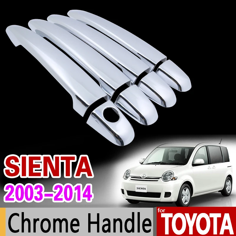 Хромированная накладка на ручку для Toyota Sienta 2003 2014 XP80 2004 2006 2008 2009 2012 2013 стикер