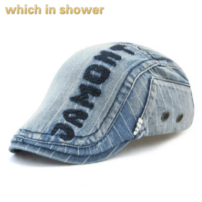 What in shower унисекс джинсовый берет для женщин и мужчин с буквенным принтом в