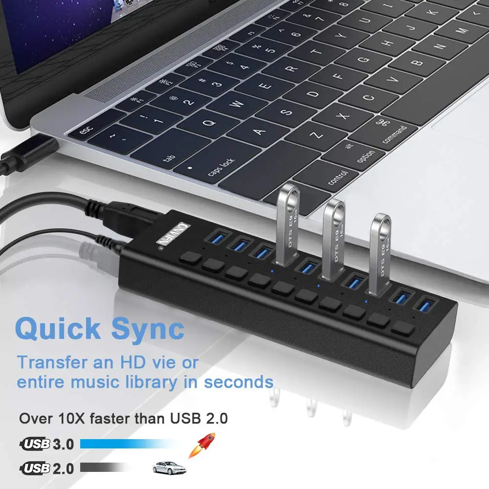 Onvian USB 3 0 концентратор 10 портов 5 Гбит/с высокоскоростной сплиттер с