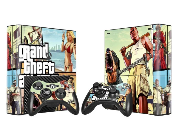 Виниловые наклейки для кожи протектор Xbox 360 E Microsoft 360E Biohazard Style с 2pcs контроллерами