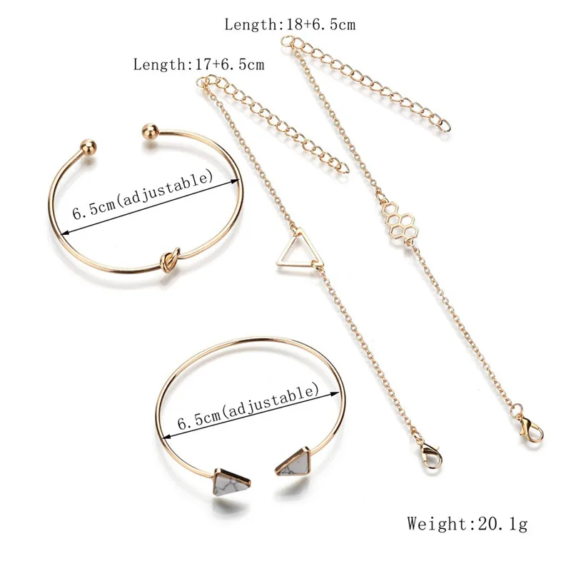 Европейский и американский поп соты 4 шт./компл. очаровательные браслеты женский