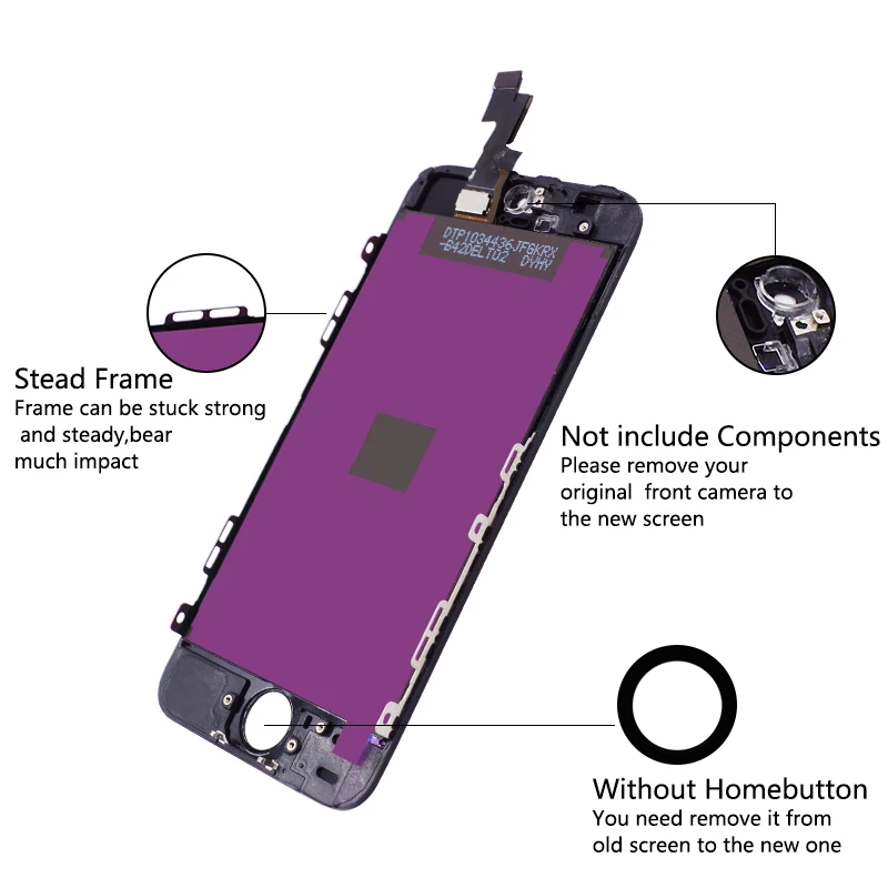 1pcs LCD Display For iPhone 5S With Touch Screen Digitizer Assembly Black Color No fingerprint features | Мобильные телефоны и