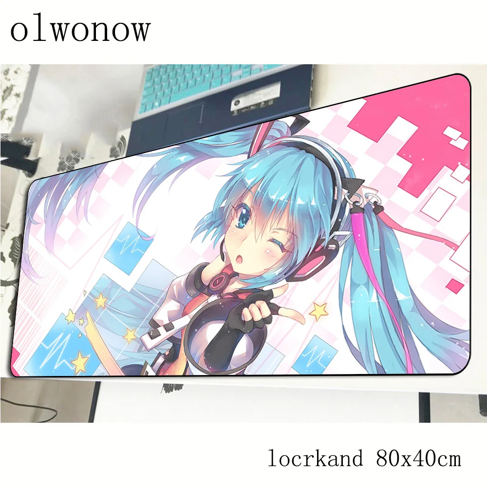 Hatsune Miku геймерский коврик для мыши на день рождения 800x400x2 мм игровой коврик для мыши гелевый ноутбук аксессуары для ПК ноутбук padmouse эргономичный коврик