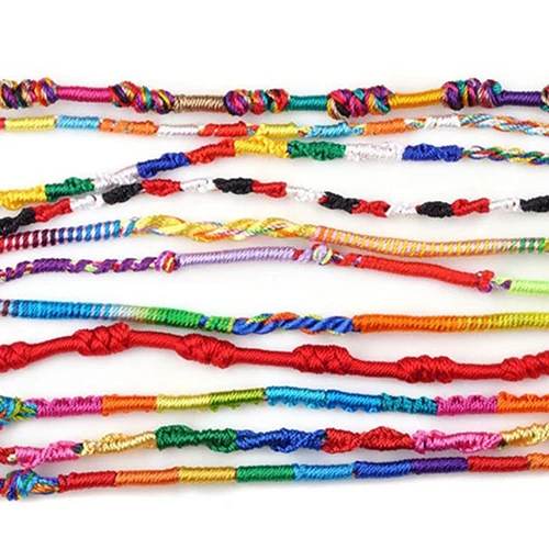 20 шт. винтажные вязаные пряди многоцветные ручной работы коса браслеты из нитей