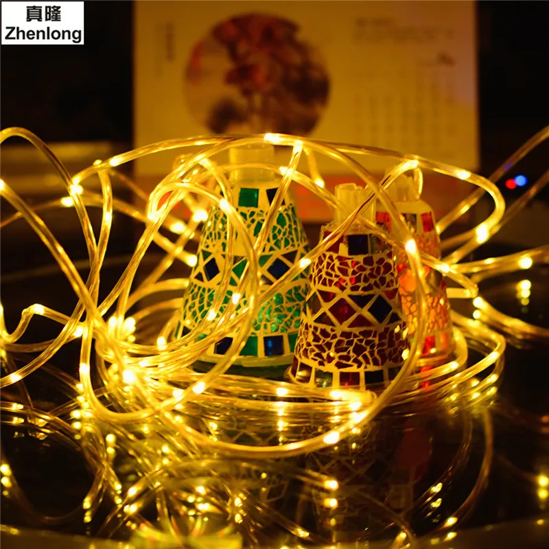 100 светильник полый Медный трубчатый Серебряный провод светодиодный струнный s