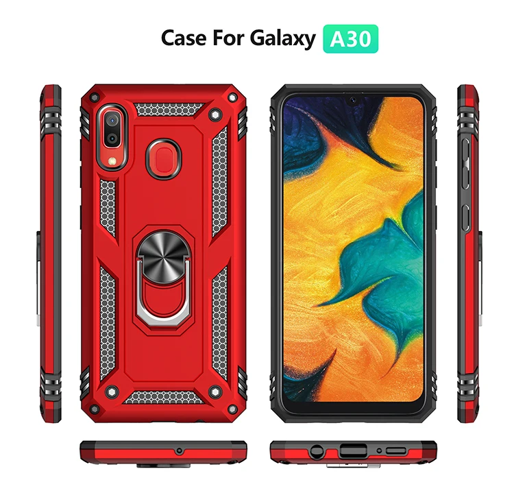 TPU+PC 360° Rotating Sergeant Shatter Resistant Bracket Armor Case For Samsung Galaxy A30 Shock Absorption |