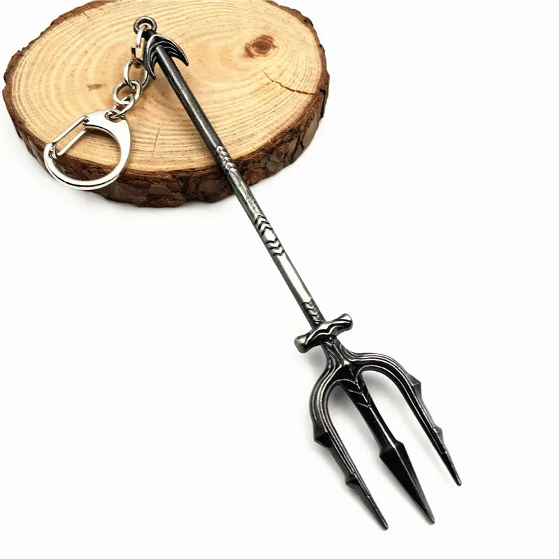 Aquaman Trident Keychain Justice Key rings Holder Weapon Chains Pendant 2 Color llaveros Fashion Cosplay Jewelry | Украшения и