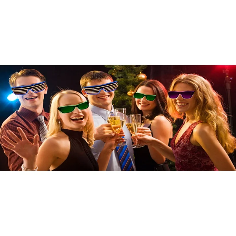 Модные светодиодные очки с электропроводом солнцезащитные мигающие Helloween для