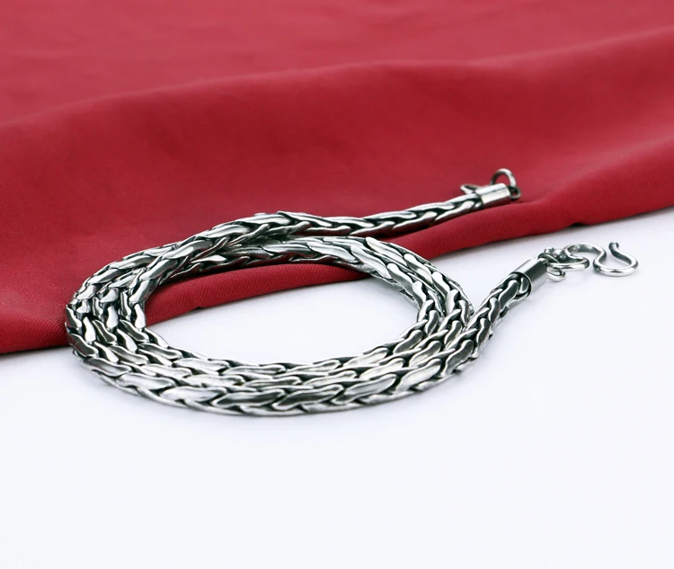 Однотонное серебряное ожерелье с кулоном дракона 100% Стерлинговое Серебро 925